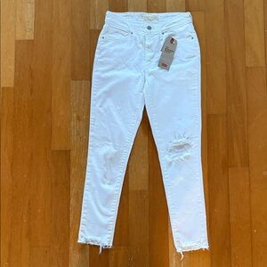 Levi's 721 Women's High Rise Skinny White Ripped Skinny Jeans 27